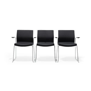 chaise de conférence tapissée / avec accoudoirs / empilable / luge