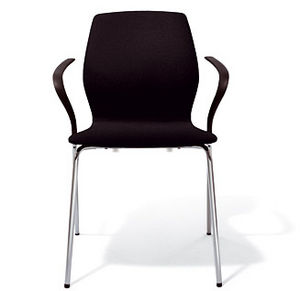 chaise visiteur contemporaine / avec accoudoirs / tapissée / empilable