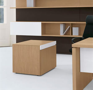 caisson de bureau en aluminium / en bois / en verre / à 2 tiroirs