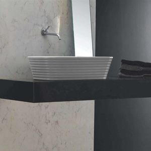 vasque à poser / rectangulaire / en céramique / contemporaine