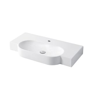 vasque suspendue / rectangulaire / en céramique / contemporaine