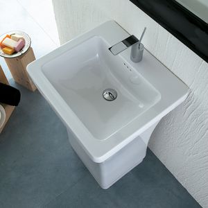 vasque sur pied / rectangulaire / en céramique / contemporaine