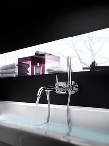 mitigeur pour baignoire / mural / en laiton chromé / 1 trou