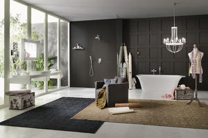 mitigeur pour baignoire / mural / en laiton chromé / 2 trous