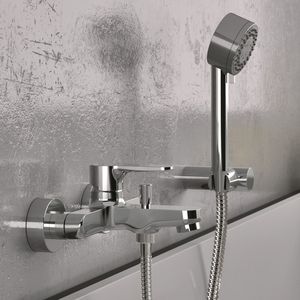 mitigeur de douche / pour baignoire / mural / en métal chromé