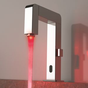 mitigeur pour vasque / en métal chromé / en laiton chromé / électronique