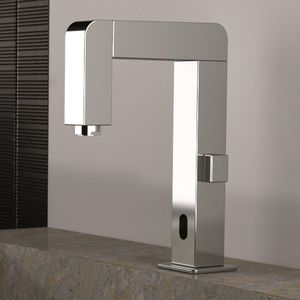 mitigeur pour vasque / en laiton chromé / électronique / temporisé