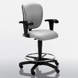 tabouret de bureau en tissu / en cuir / professionnel / à roulettes