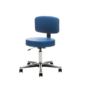 tabouret de travail en cuir / en métal / pour établissement médicalisé / réglable