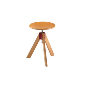 tabouret contemporain / en hêtre / en bois vernis / pivotant