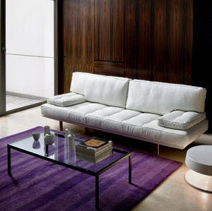 canapé contemporain / en cuir / en tissu / 3 places