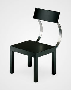 chaise contemporaine / en acier inoxydable / noire