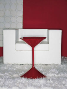 table guéridon / ronde / contemporaine / en acier