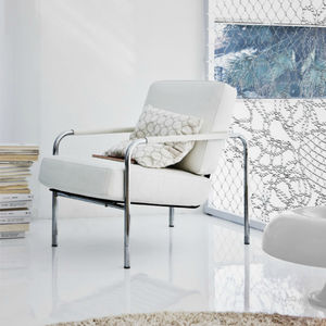fauteuil contemporain / en tissu / en cuir / en acier