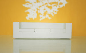 canapé contemporain / en tissu / en cuir / 3 places