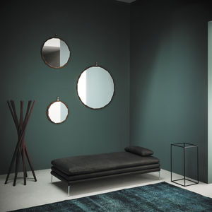 miroir mural / contemporain / rond / en métal