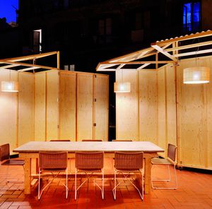 lampe suspension / design industriel / en bois / à LED
