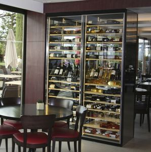cave à vin professionnelle / au sol / en inox / vitrée