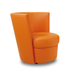 fauteuil contemporain / en tissu / en cuir / pivotant