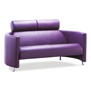 canapé compact / contemporain / en cuir / en métal chromé