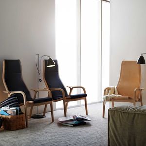 fauteuil design scandinave / en hêtre / en chêne / en tissu