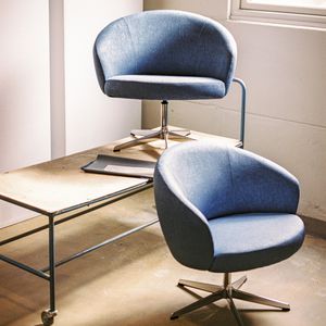 fauteuil contemporain / en tissu / pivotant / piètement étoile