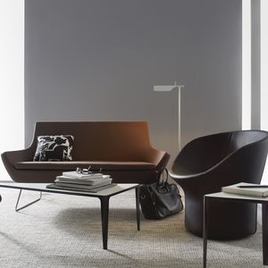 banquette contemporaine / en tissu / avec dossier / noire