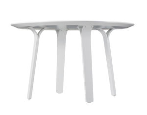 table contemporaine / en frêne / en stratifié / ronde