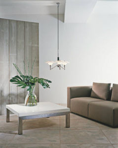 lustre contemporain / en verre / en laiton / en chrome