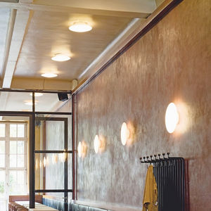 plafonnier contemporain / rond / en verre / en fonte d'aluminium