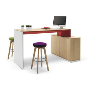 table mange-debout / contemporaine / en plaqué bois / en mélaminé
