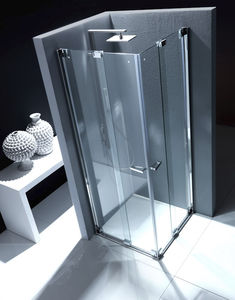 paroi de douche pliante / d'angle / en verre
