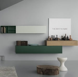 ensemble mural de salon contemporain / en bois laqué