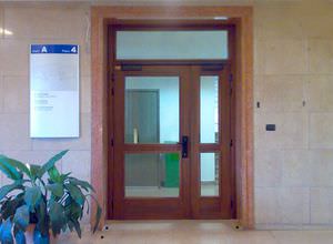 porte d'entrée / battante / en verre / acoustique