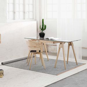 tapis contemporain / à rayures / en laine / en coton