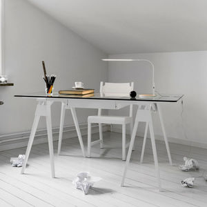 bureau en bois / en verre / design scandinave / professionnel