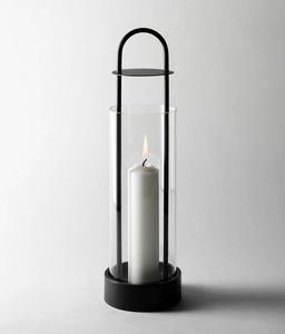 vase contemporain / en verre / en acier