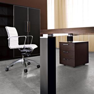 caisson de bureau en métal / en bois / à 3 tiroirs / à roulettes
