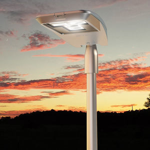 lampadaire urbain / contemporain / en verre trempé / en fonte d'aluminium