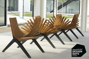 banc public / design original / en bois / en acier galvanisé