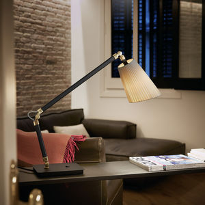 lampe de table / contemporaine / en coton / en métal chromé