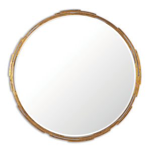 miroir mural / classique / rond / en bois