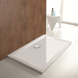 receveur de douche rectangulaire / en fonte minérale / extra plat / à accessibilité universelle