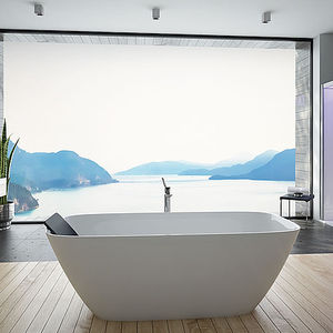 baignoire à poser / ovale / en fonte minérale