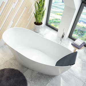 baignoire à poser / ovale / en fonte minérale