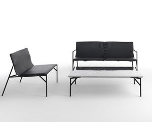 table basse / contemporaine / en marbre / en acier laqué
