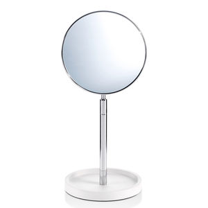 miroir à poser / contemporain / rond / en laiton chromé
