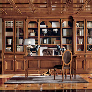 bureau en cerisier / classique / professionnel / avec rangement intégré