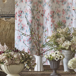 tissu d'ameublement / pour rideaux / à motif / en coton