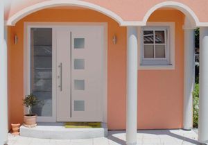 porte d'entrée / battante / en stratifié / ignifuge
